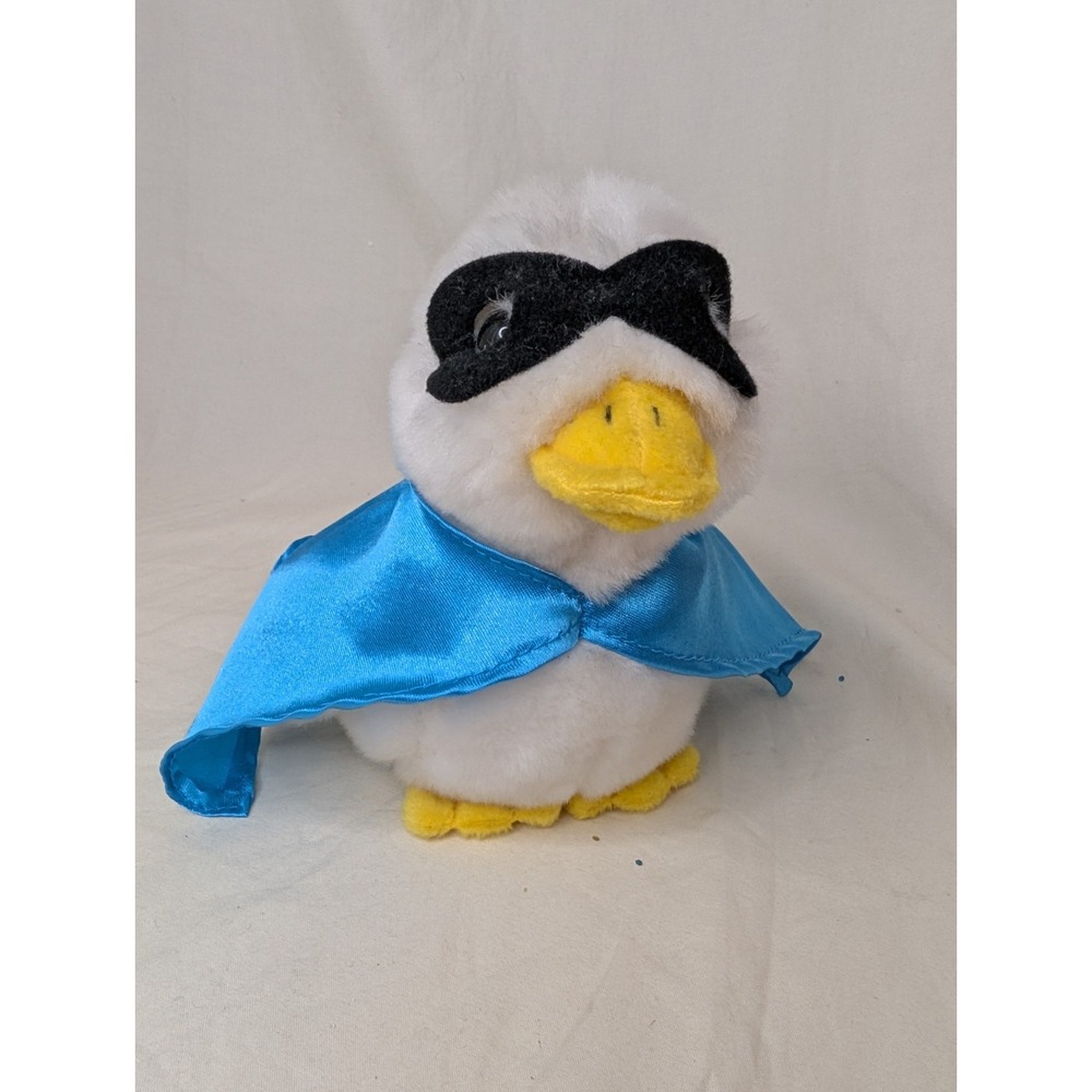AFLAC Duck Stuffed Plush Animal‎ Blue Cape Mask Superhero Sound Works